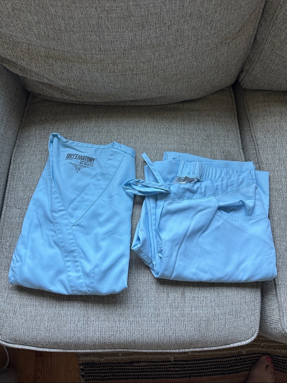 Grey's Anatomy Light Blue Women's Scrub Top and Pants Set
